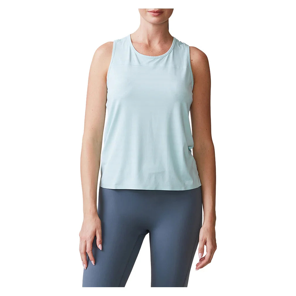 Women's UPF Performance Racer Tennis Tank Blue Frost