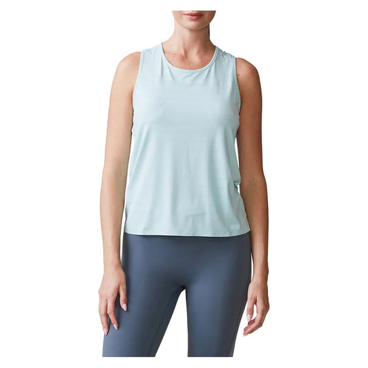 Women's UPF Performance Racer Tennis Tank Blue Frost