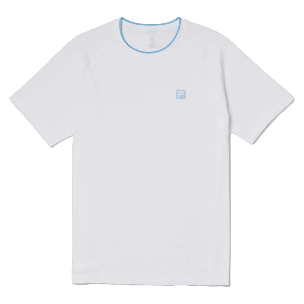 Men's Center Court Ace Seamless Tennis Crew White and Skipper Blue