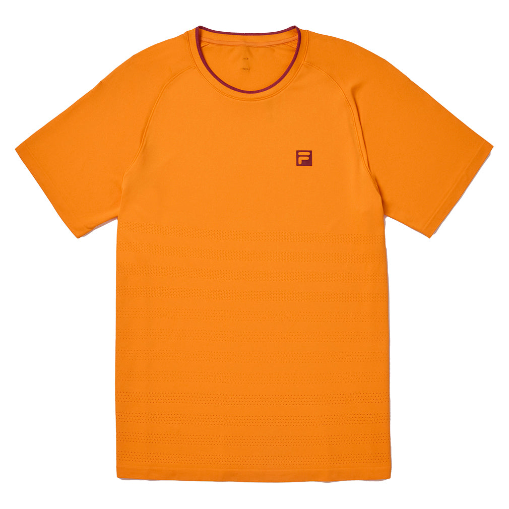 Men's Center Court Ace Seamless Tennis Crew Oriole and Tibetan Red