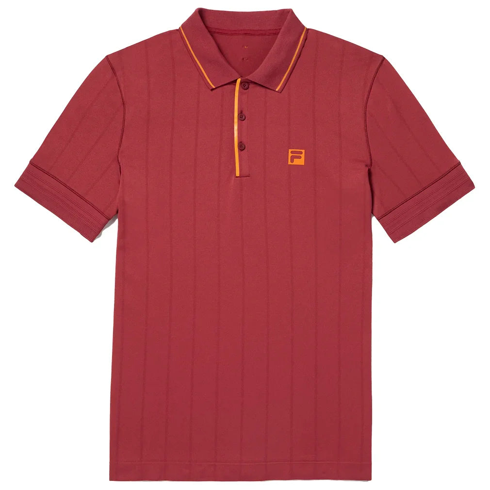 Men's Center Court Ace Seamless Tennis Polo Tibetan Red and Oriole