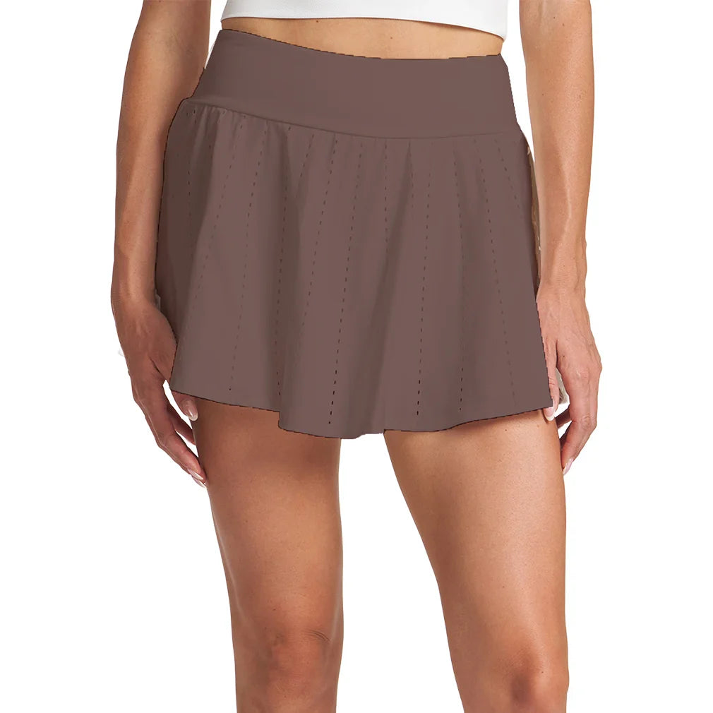 Women's Endure Perforated Tennis Skort Mocha