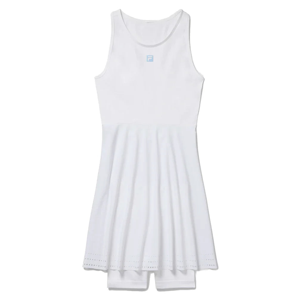 Women's Center Court Seamless Tennis Dress White and Reflective Silver