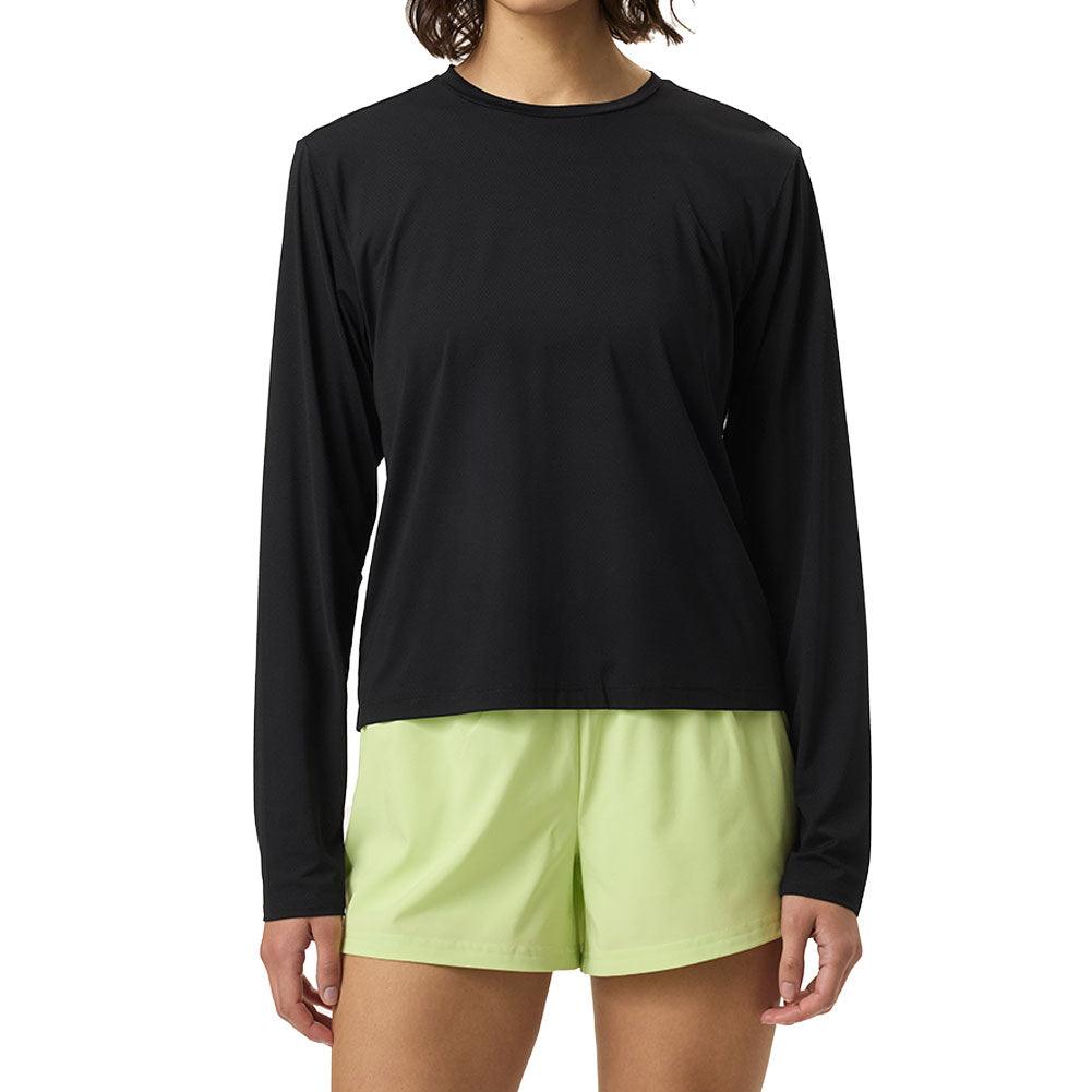 Women's Solid Core Long Sleeve Tennis Top Black