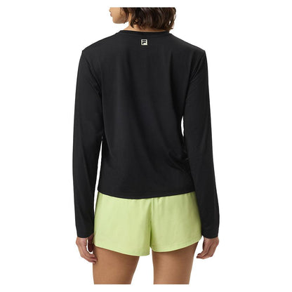 Women's Solid Core Long Sleeve Tennis Top Black
