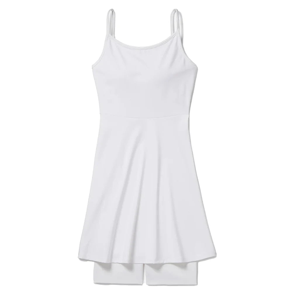 Women's Solid Core Tennis Dress White