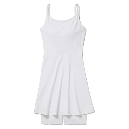 Women's Solid Core Tennis Dress White