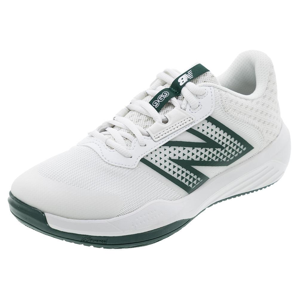 Women's 696v6 B Width Tennis Shoes White and Marsh Green