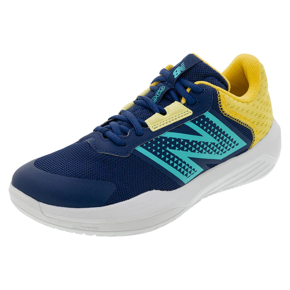 Women's 696v6 B Width Tennis Shoes White and Cyber Jade