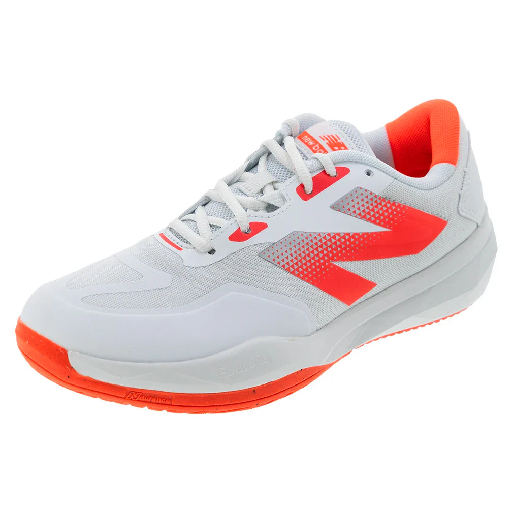 Women's FuelCell 796v4 2E Width Tennis Shoes White and Urgent Red