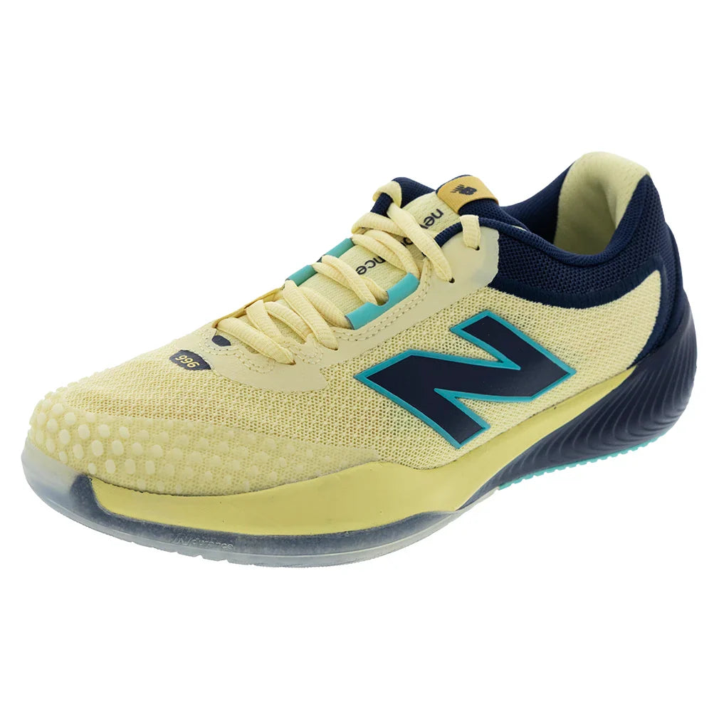 Women's FuelCell 996v6 B Width Tennis Shoes Parchment and Navy
