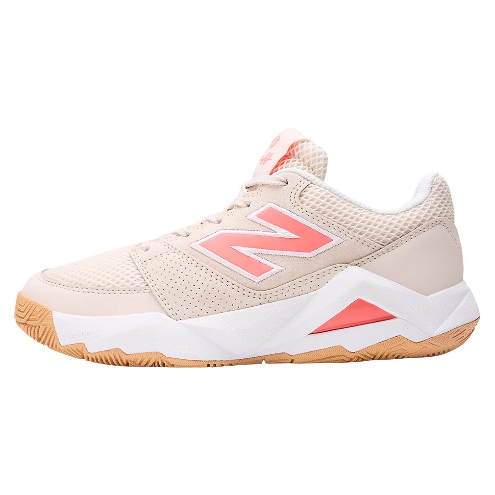 Women's Coco Delray D Width Tennis Shoes Bisque and Urgent Red