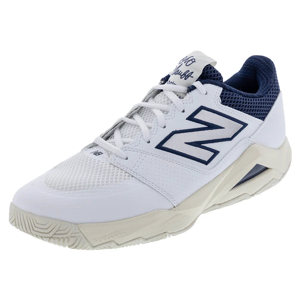 Women's FuelCell Delray B Width Tennis Shoes White and Navy