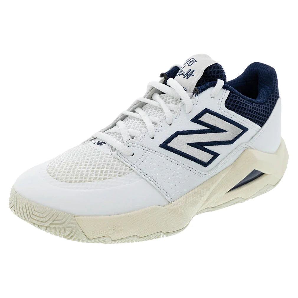 Women's FuelCell Delray D Width Tennis Shoes White and Navy
