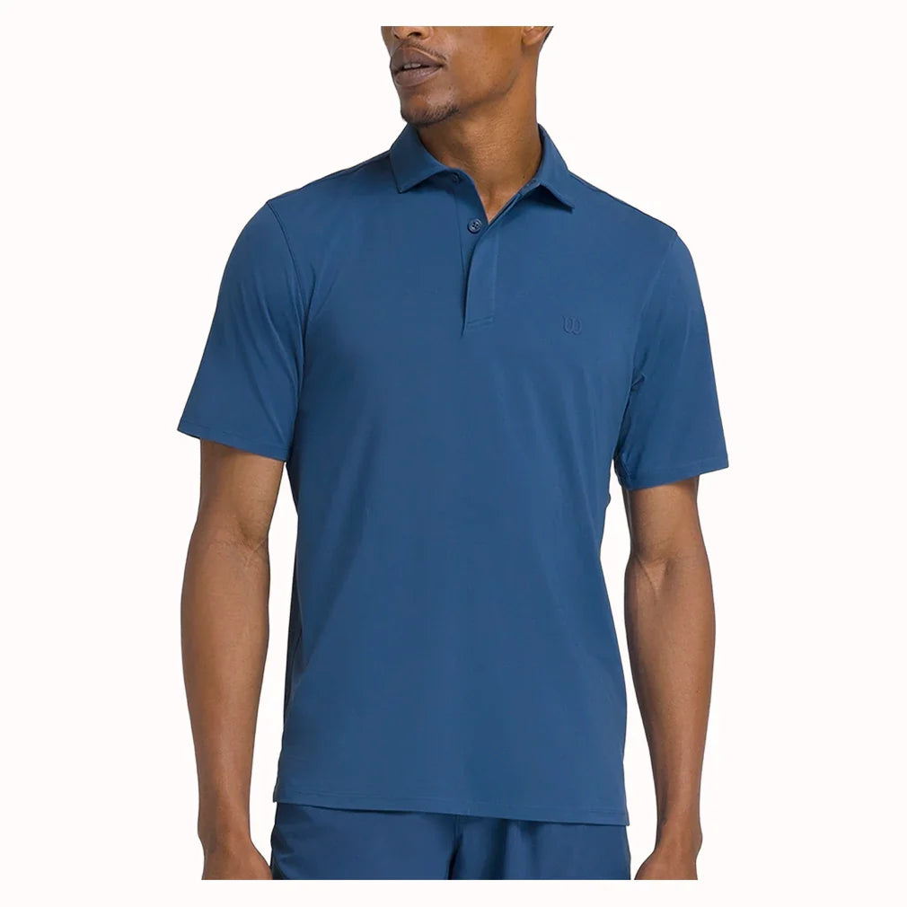 Men's League Tennis Polo Court Blue