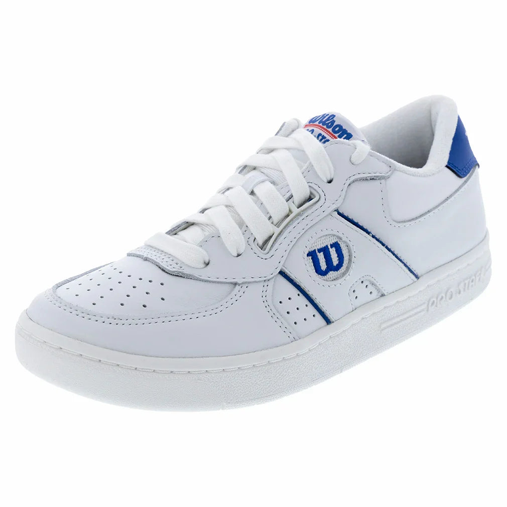 Unisex Pro Staff 87 Tennis Shoes White and Deja Vu Blue