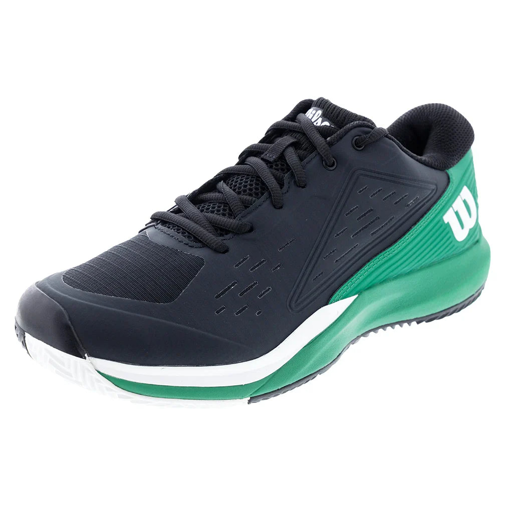 Men's Rush Pro Ace Clay Tennis Shoes Black and Bosphorus