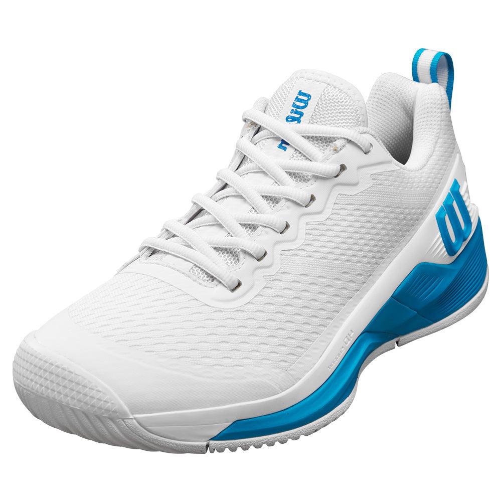 Men's Rush Pro 4.5 Oz Tennis Shoes White and Atomic Blue