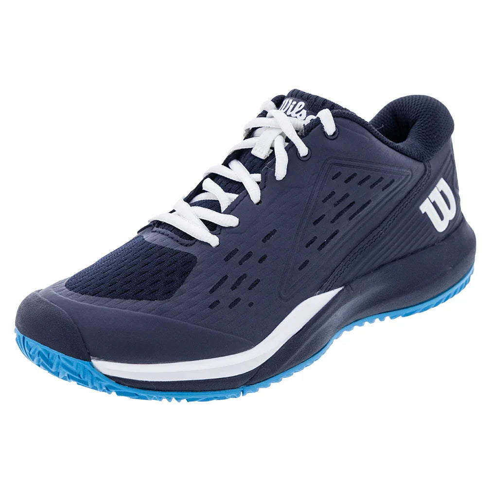 Junior's Rush Pro Ace Tennis Shoes Navy Blazer and White