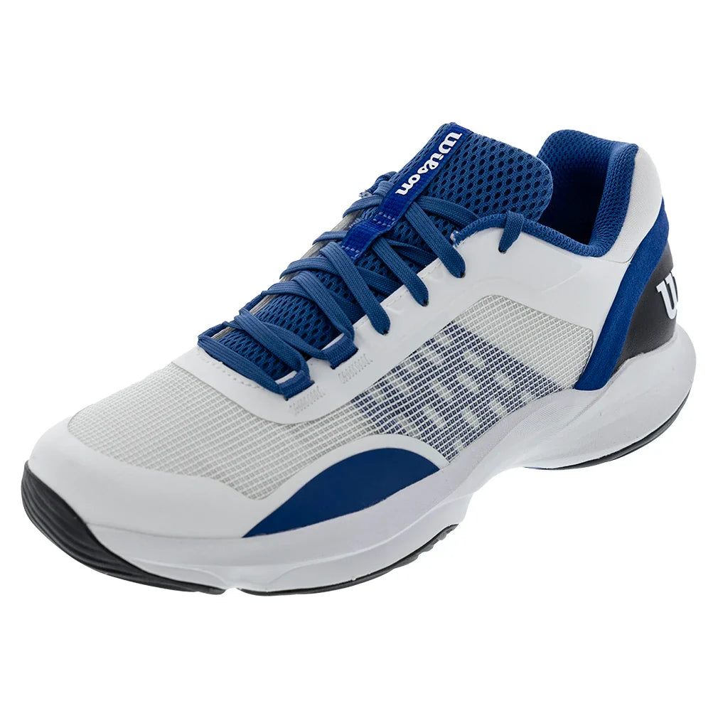 Men's Hurakn Pro V2 Padel Shoes White and Deja Vu Blue