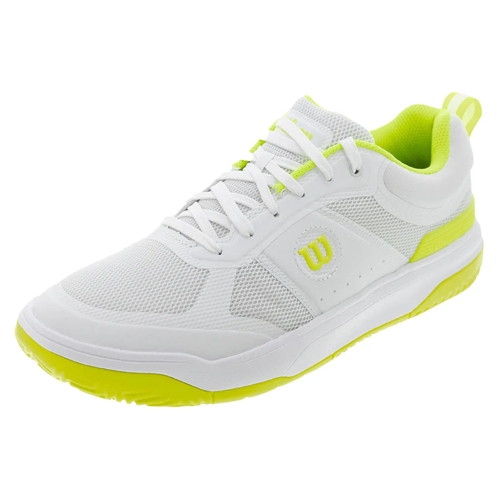 Women's Pickle Pro Pickleball Shoes White and Safety Yellow