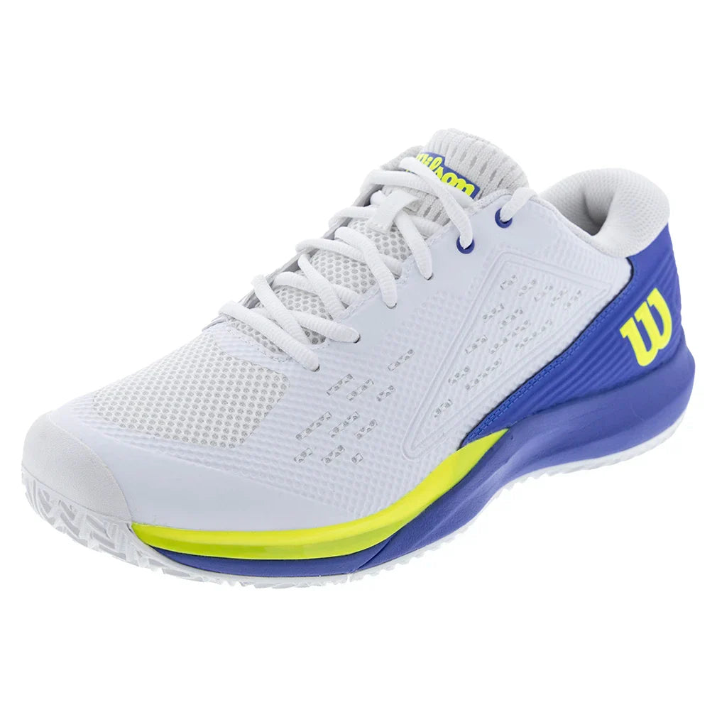 Men's Rush Pro Ace Tennis Shoes White and Amparo Blue
