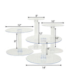 4-Tier Acrylic XL Cake Stand Set Clear - Assorted Sizes for Buffet Party Tables