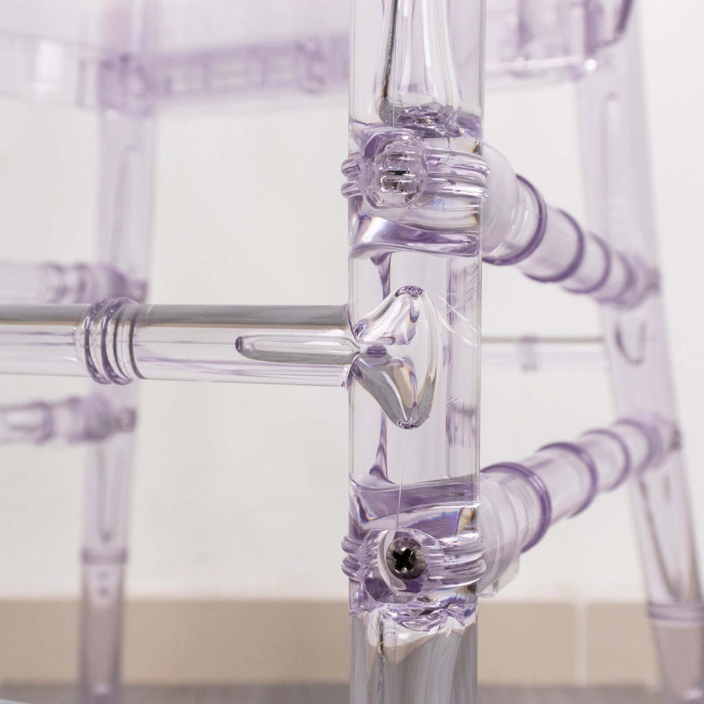 Acrylic Stackable Ghost Chair in Phoenix Chiavari style Transparent Resin with Oval Back Clear - Sleek Armless Design for Weddings & Gatherings - Bell Racket Store