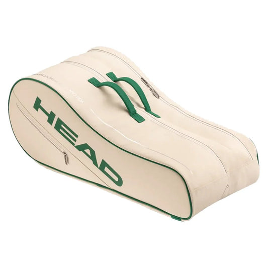 Arthur Ashe Tennis Racquet Bag L Off White and Green - Bell Racket Store