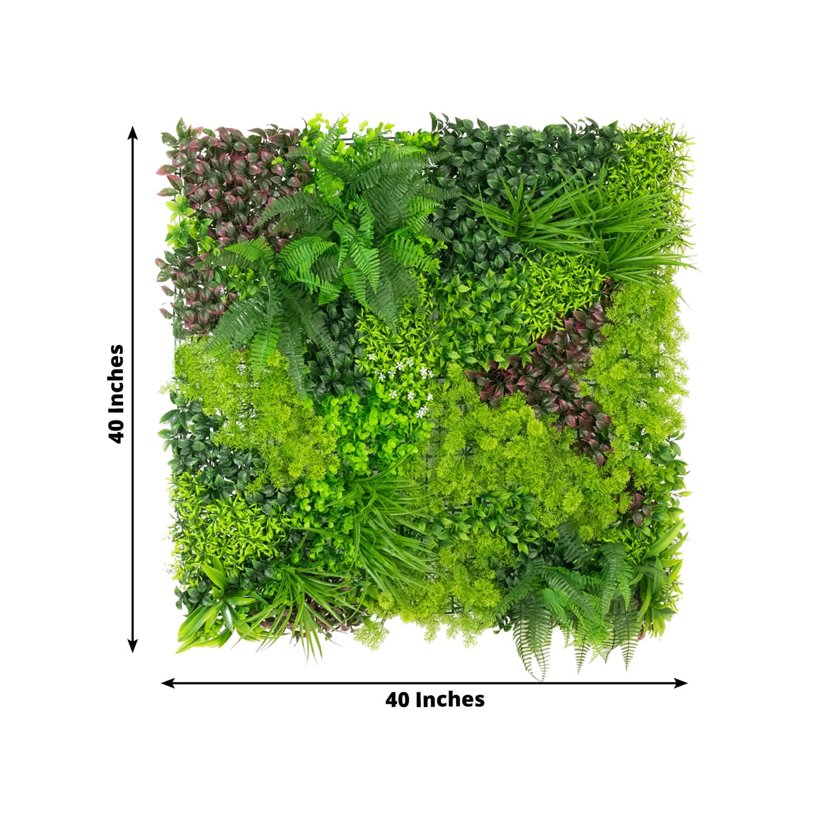 Artificial Greenery Wall Backdrop Panels, 40"Ã—40" Grass Panels with Mixed Fern and Ivy Leaves, UV - Protected for Outdoor Use â€“ 2 Panels, Covers 22 Sq. Ft. - Bell Racket Store