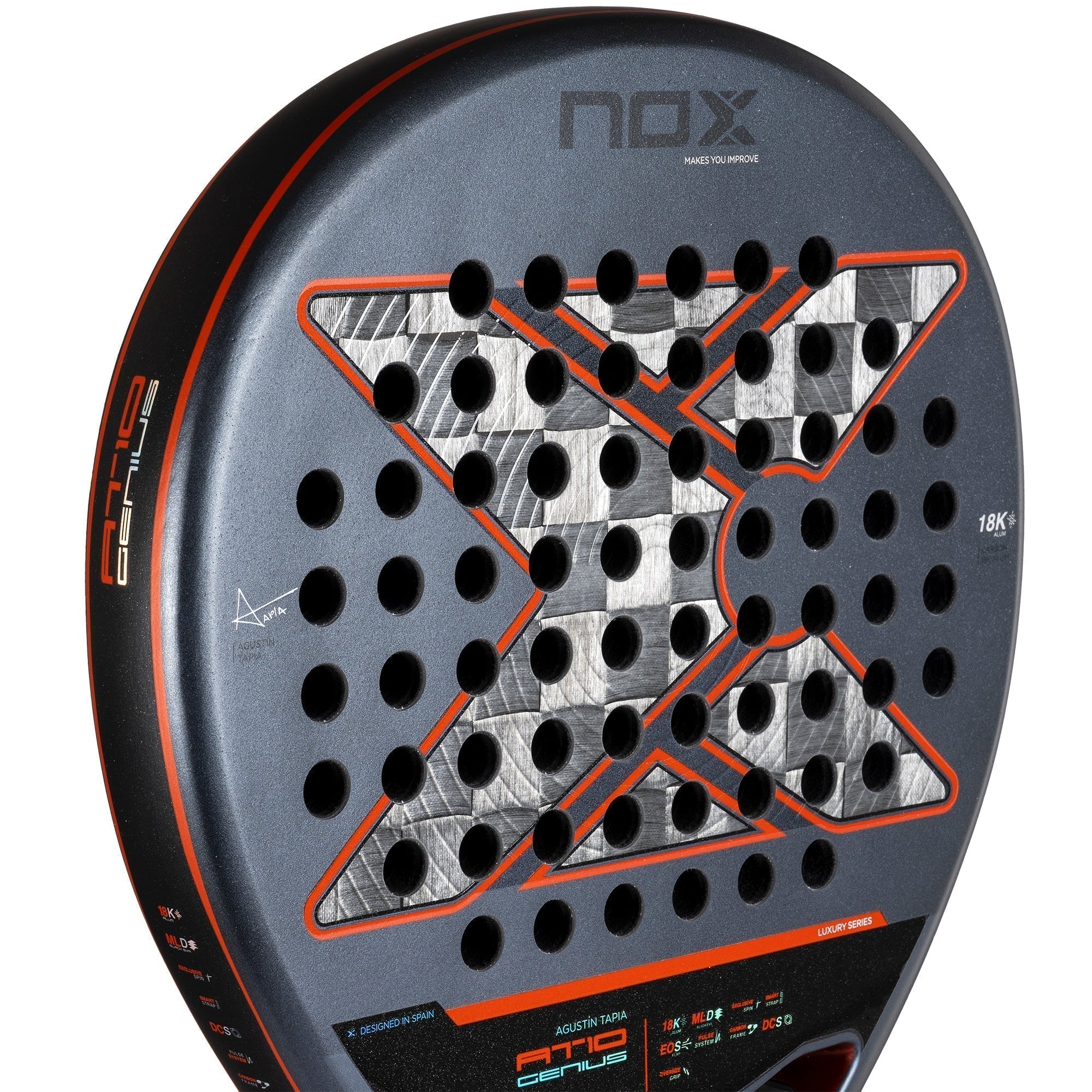 AT10 Luxury GENIUS 18K Alum 2025 by Agustín Tapia Padel Racket Nox