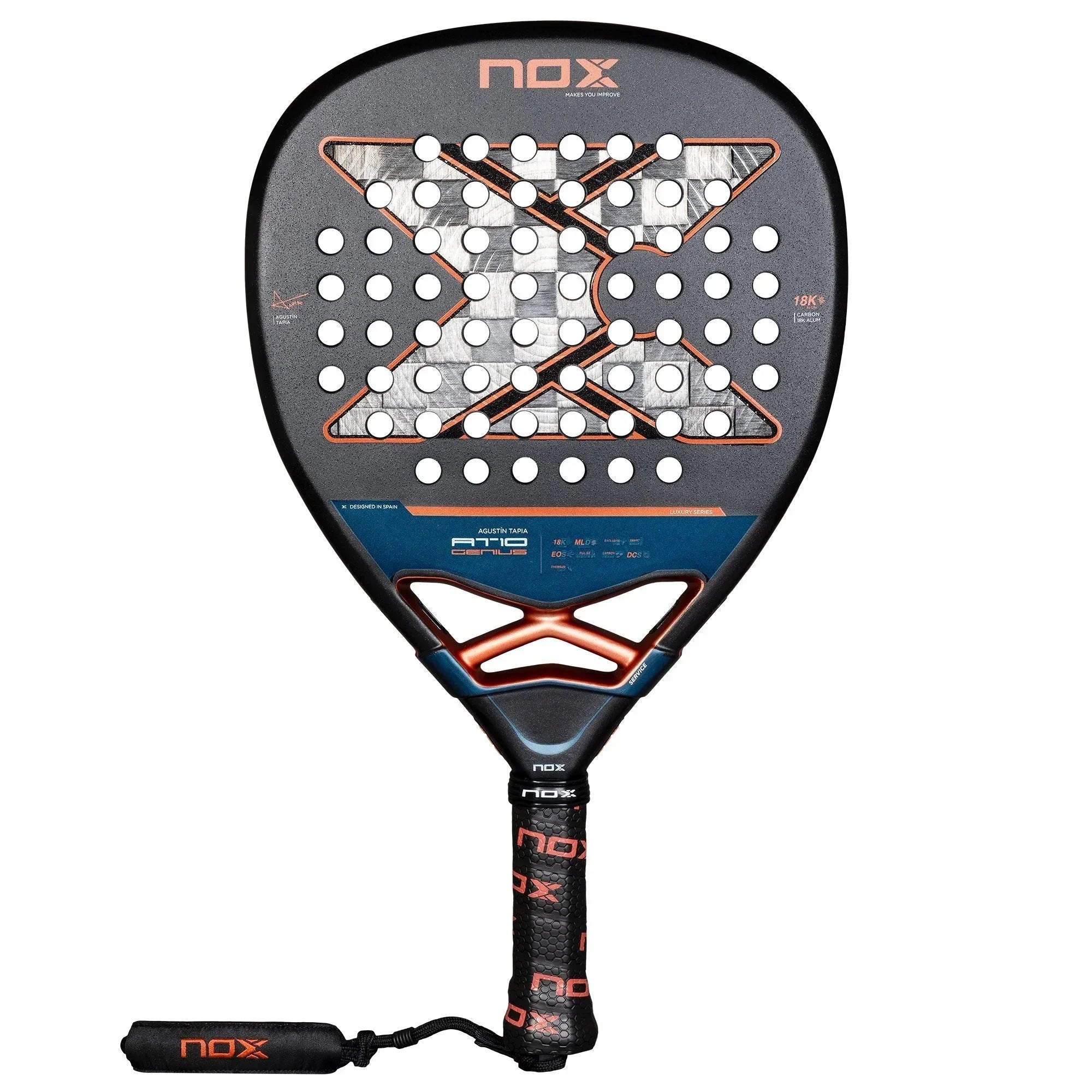 AT10 Luxury GENIUS GENIUS ATTACK 18K Alum 2025 by Agustin Tapia Padel Racket Nox