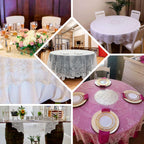 Lace 90" Round Tablecloth White - Premium Design for Versatile Table Decor