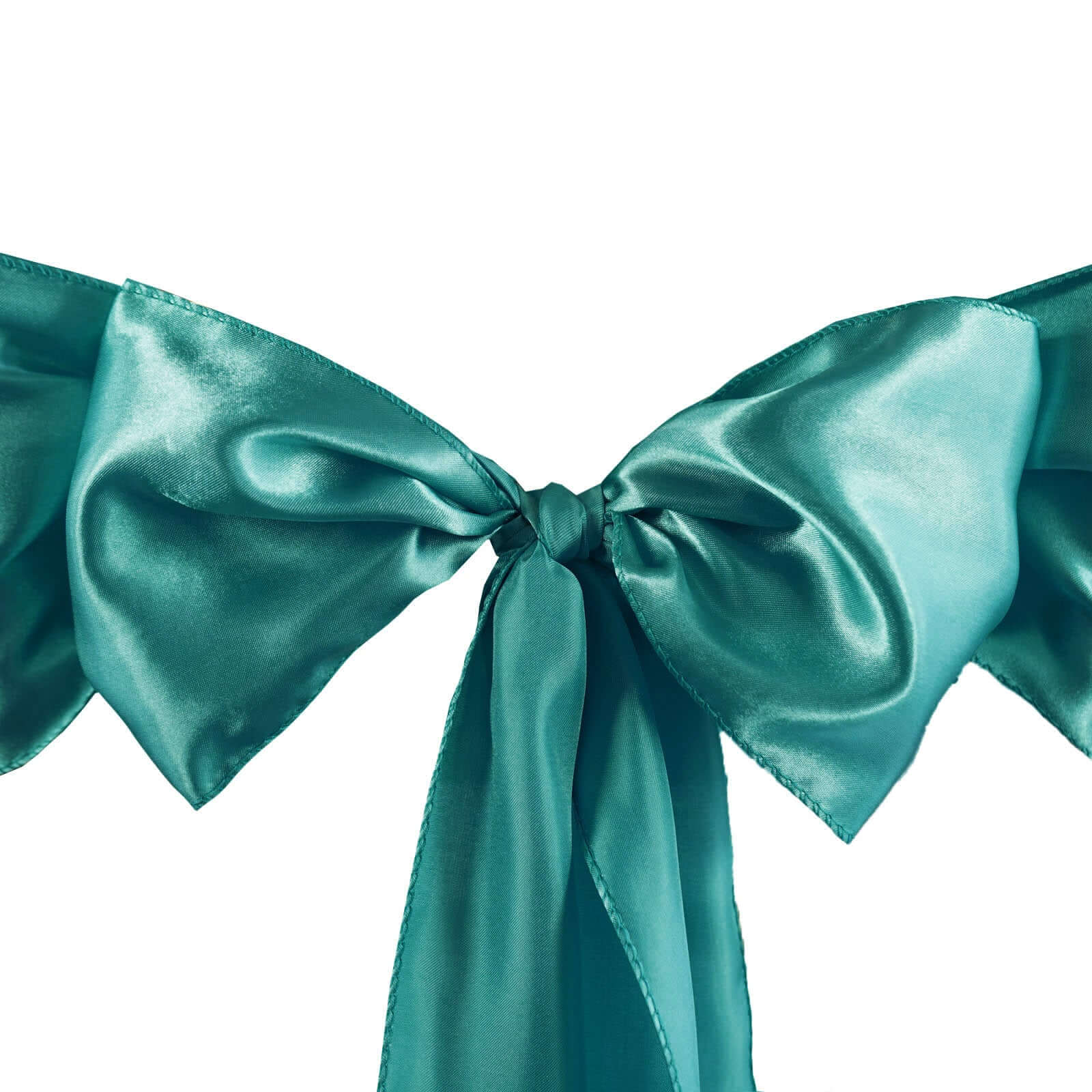 5 Pack Satin Chair Sashes Turquoise - Durable Chair Bows with Shiny Finish 6"x106"