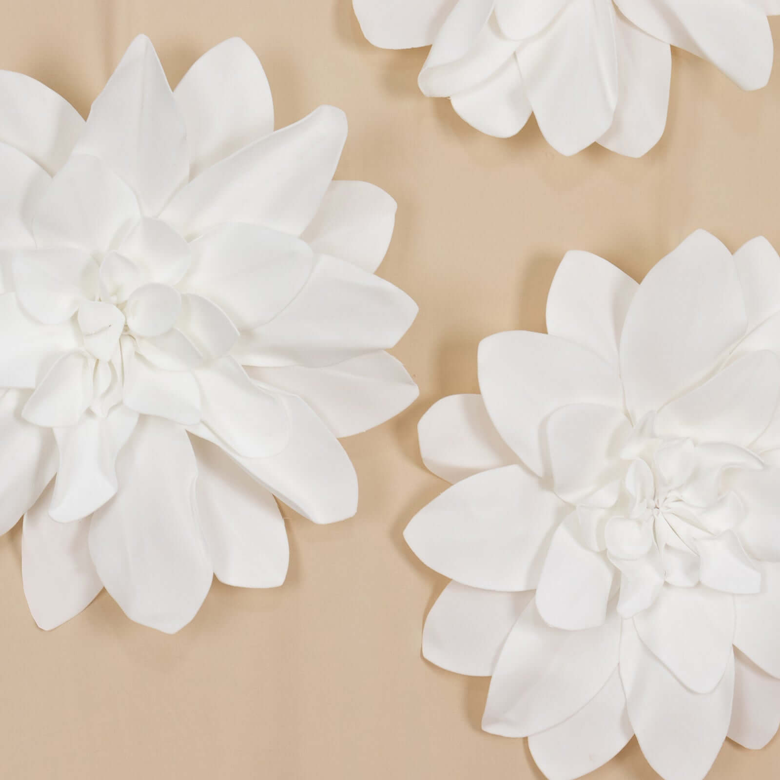 4 Pack 16" White Real-Like Soft Foam Craft Daisy Flower Heads