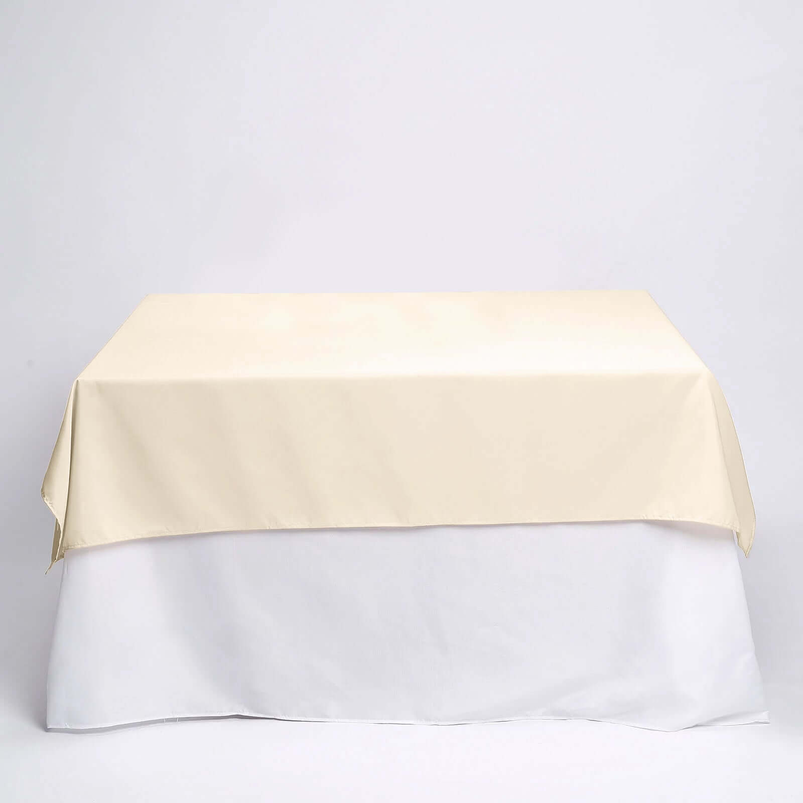 Polyester Square 70"x70" Tablecloth Beige - Wrinkle-Resistant & Durable Table Cover