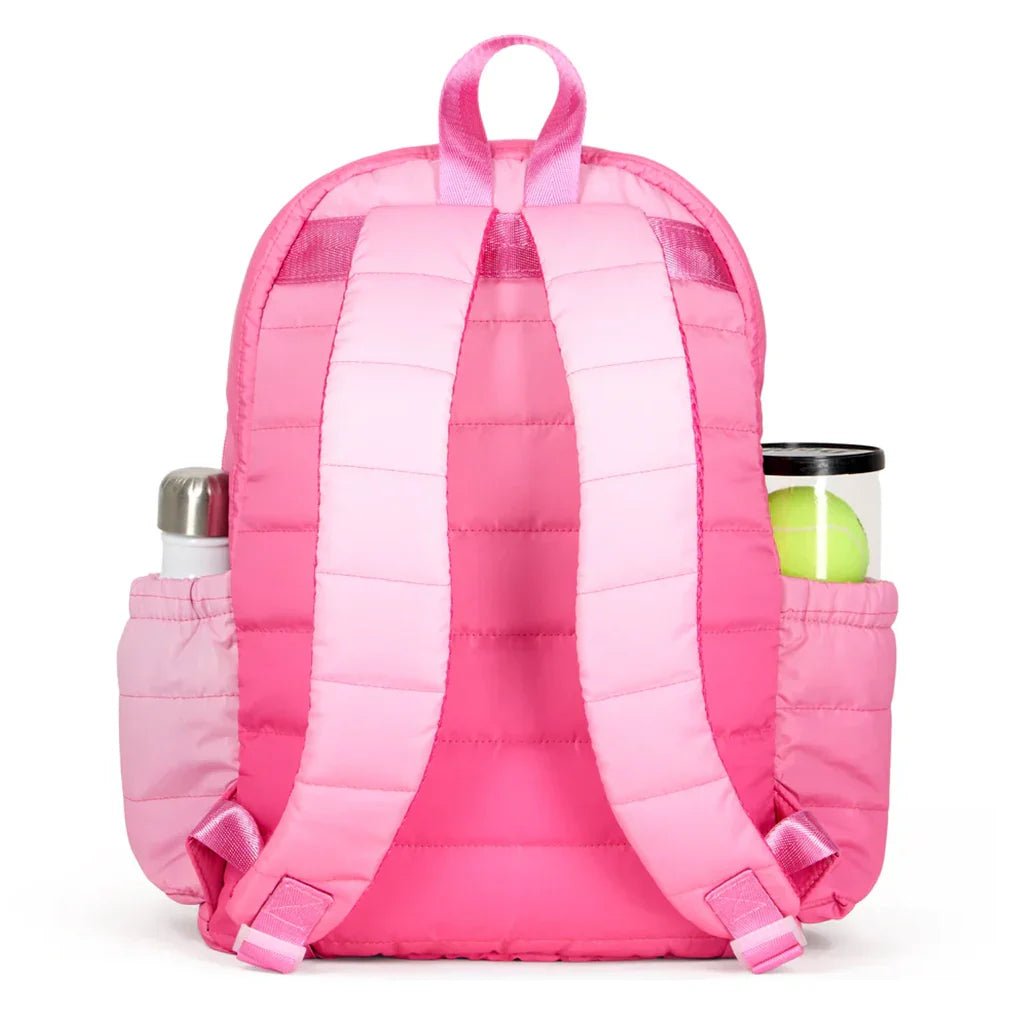 Big Love Tennis Backpack Hot Pink Ombre Puffer - Bell Racket Store