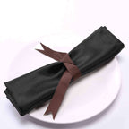 5 Pack Satin 20"x20" Napkins Black - Luxurious Shine & Smooth Dinner Napkins for Upscale Events