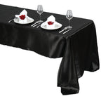 Satin Rectangular 60"x126" Tablecloth Black - Smooth and Lustrous Table Cover