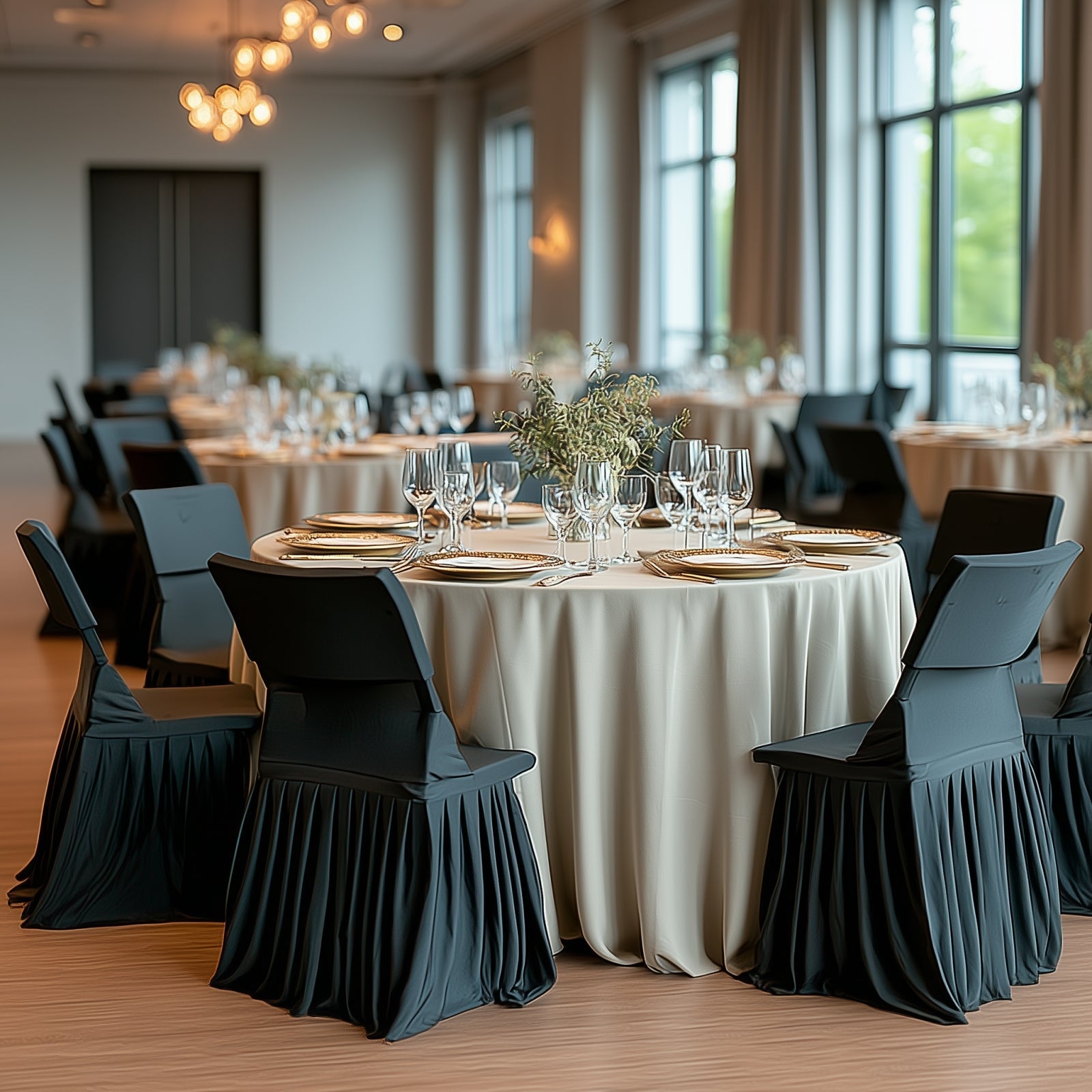 Black Spandex Pleated Lifetime Folding Chair Cover â€“ Stretch Slipcover with Floor - Length Skirt, Also Fits Standard Chairs - Bell Racket Store