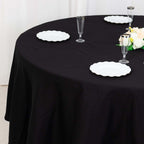 100% Cotton 108" Round Tablecloth Black Linen - Soft & Breathable Table Cover