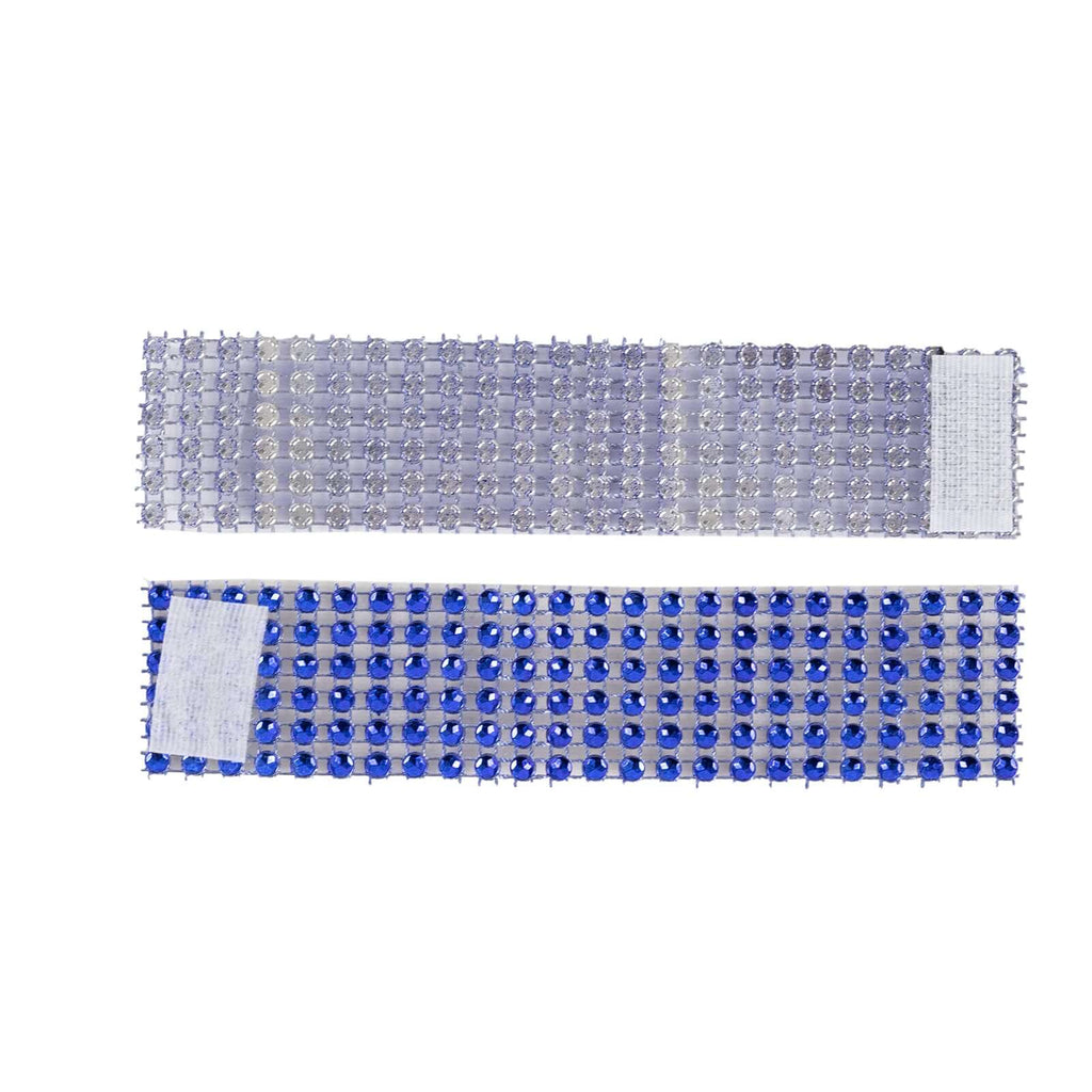 10 Pack Rhinestone Napkin Rings with Velcro Brooch Buckle Royal Blue - Stylish Design for Chair Sashes
