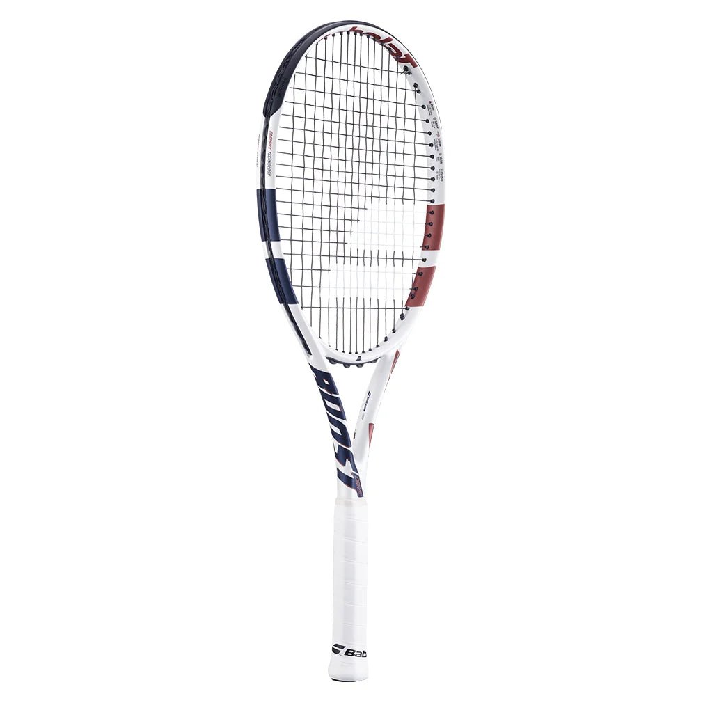 Boost Drive Prestrung Tennis Racquet White and Blue - Bell Racket Store