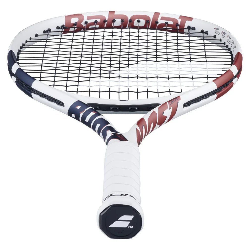 Boost Drive Prestrung Tennis Racquet White and Blue - Bell Racket Store