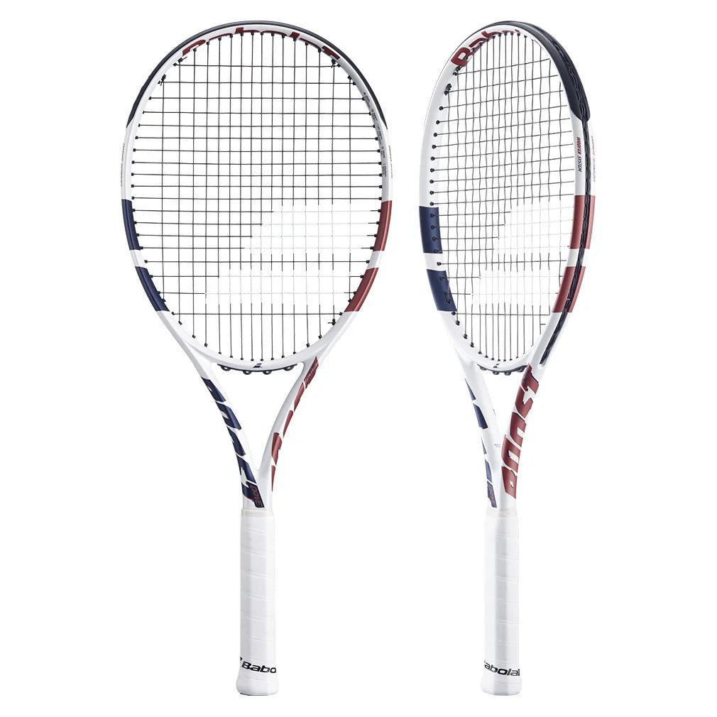 Boost Drive Prestrung Tennis Racquet White and Blue - Bell Racket Store