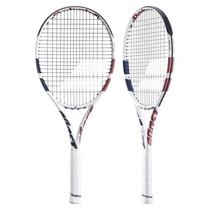 Boost Drive Prestrung Tennis Racquet White and Blue - Bell Racket Store