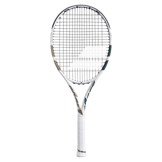 Boost Wimbledon Prestrung Tennis Racquet White and Gold - Bell Racket Store