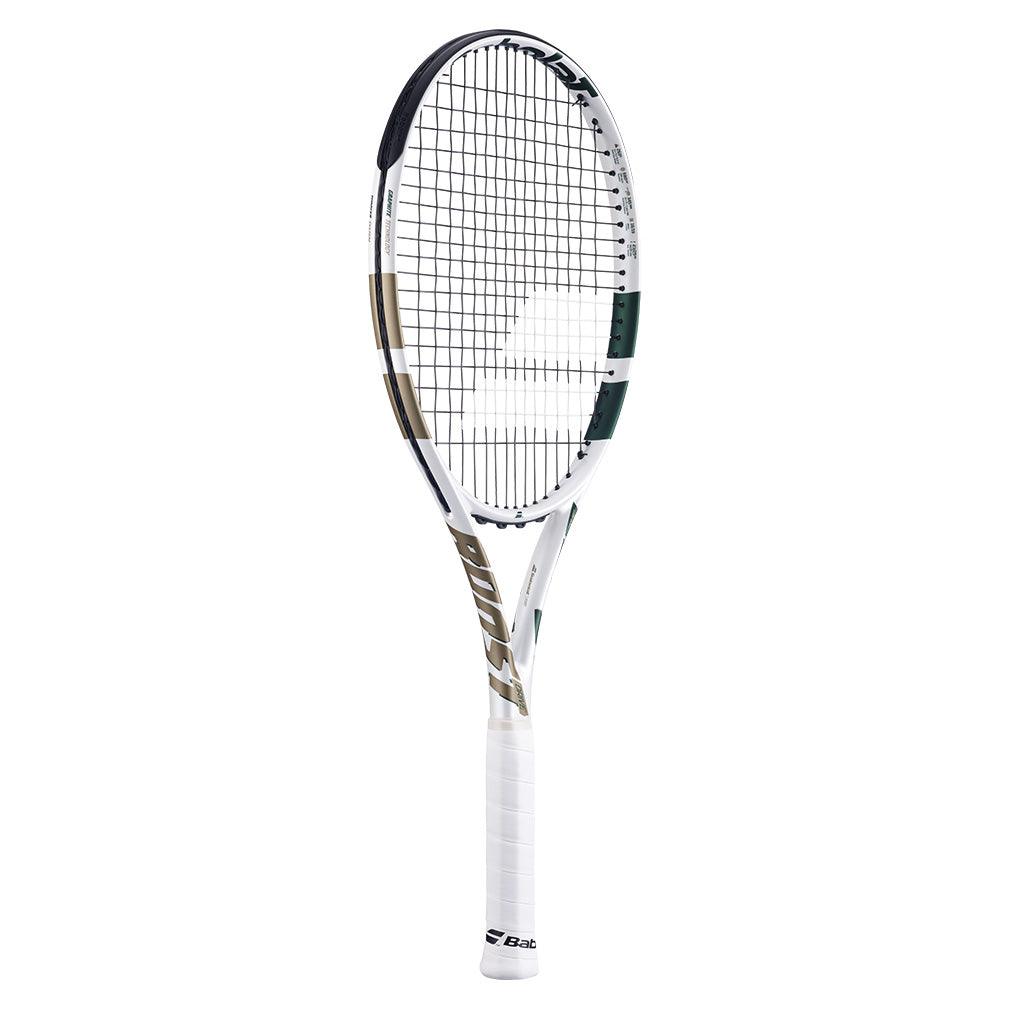 Boost Wimbledon Prestrung Tennis Racquet White and Gold - Bell Racket Store