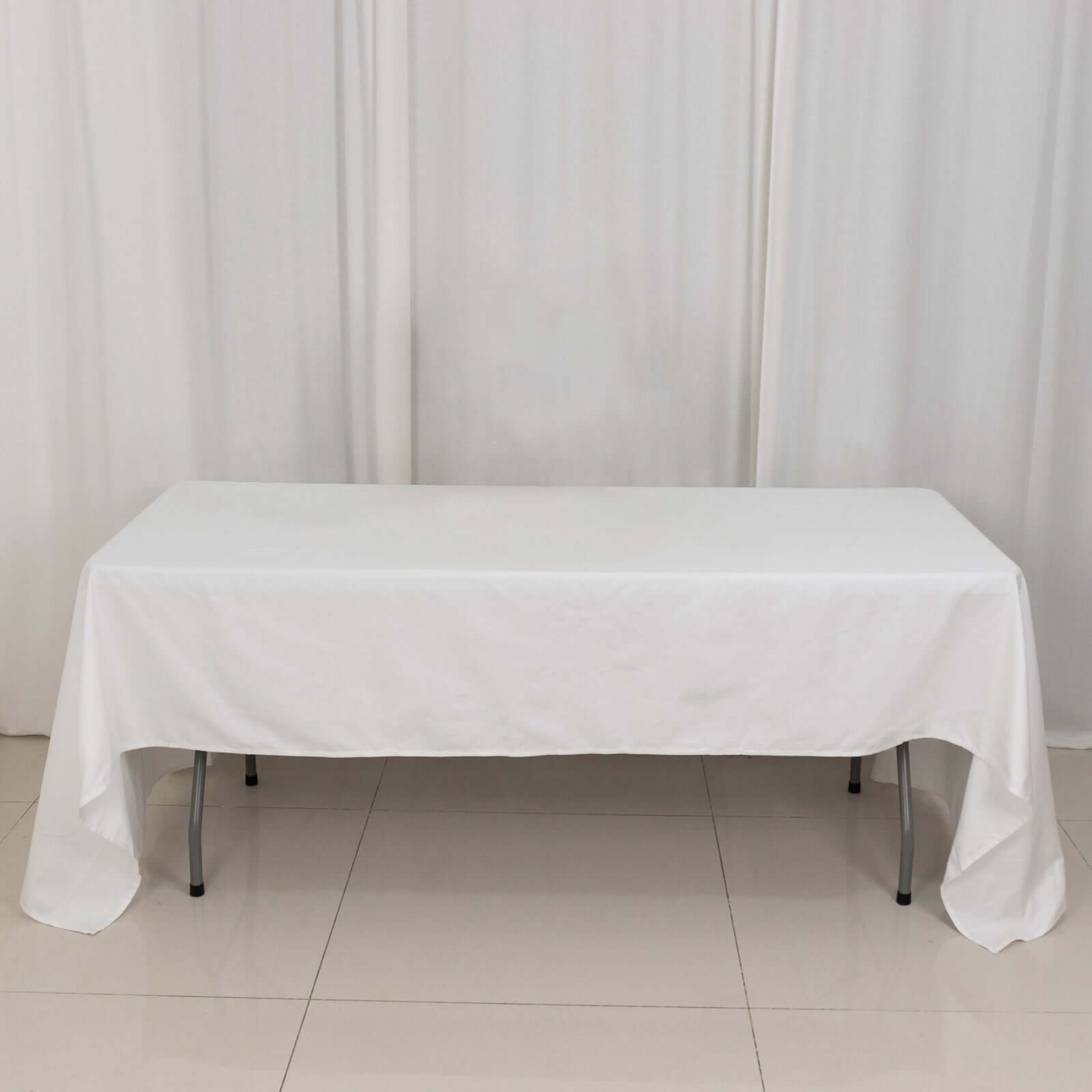 100% Cotton 60"x126" Rectangle Tablecloth White Linen - Sophisticated, Soft & Breathable Table Cover