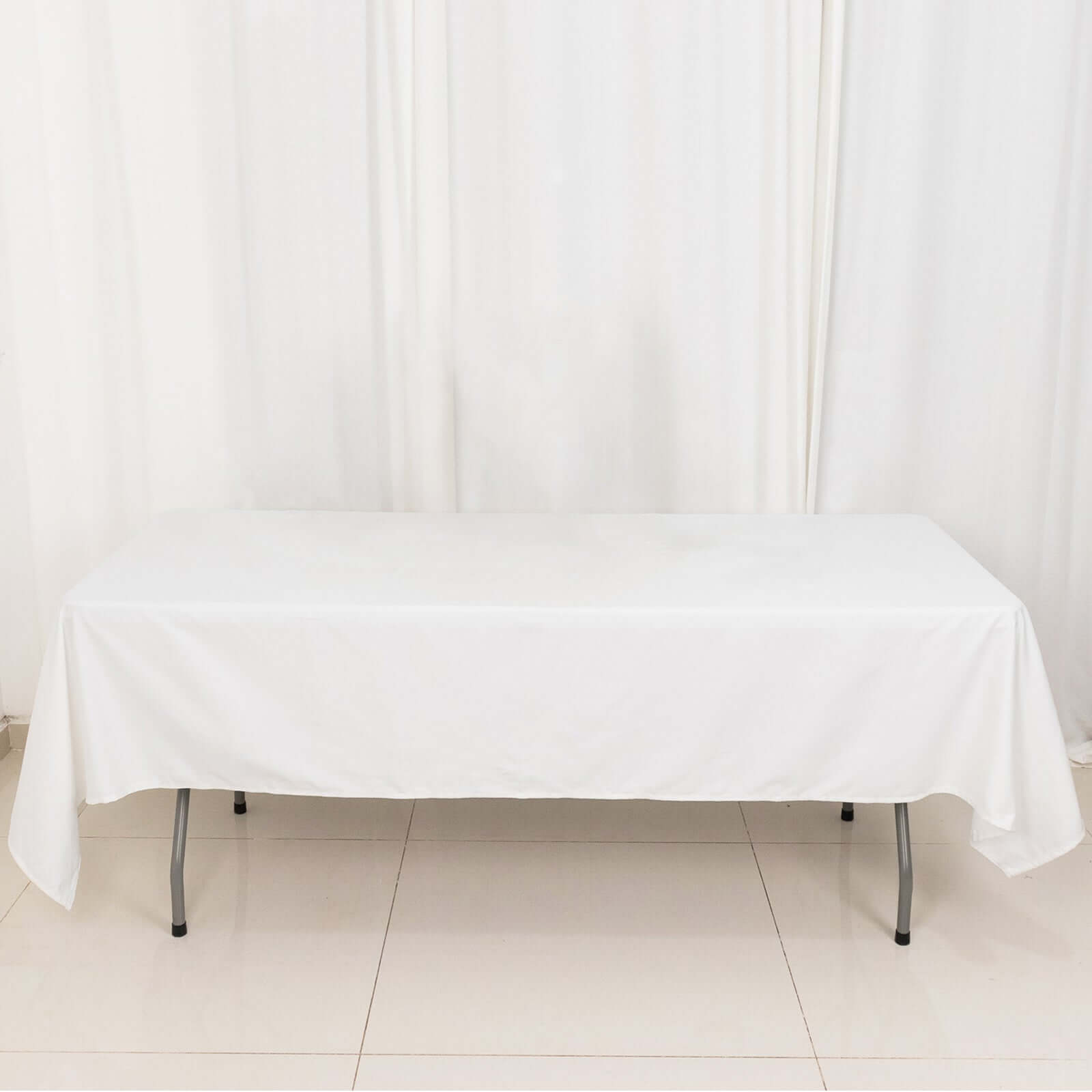 100% Cotton 60"x102" Rectangle Tablecloth White Linen - Soft & Breathable Table Cover